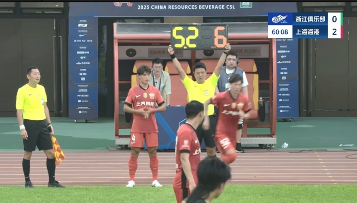 迎首秀！海港第61分鐘換上21歲孟敬朝，換下受傷無法堅持的徐新