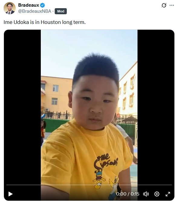 ??火箭隊記曬亞洲小男孩魔性舞蹈視頻 慶祝烏度卡長留火箭