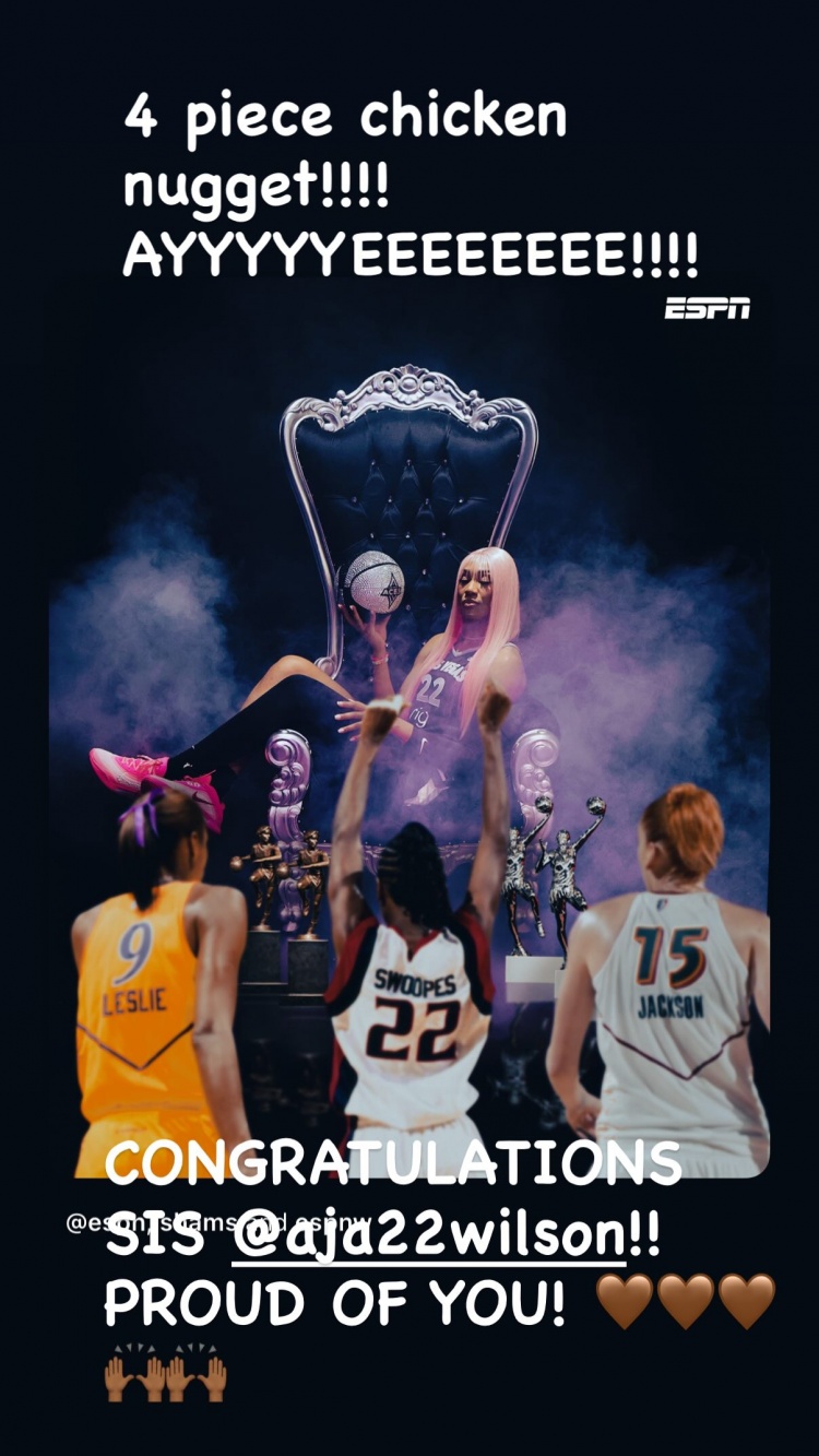 為你感到驕傲！詹姆斯社媒轉發(fā)海報祝賀阿賈-威爾遜四奪MVP！