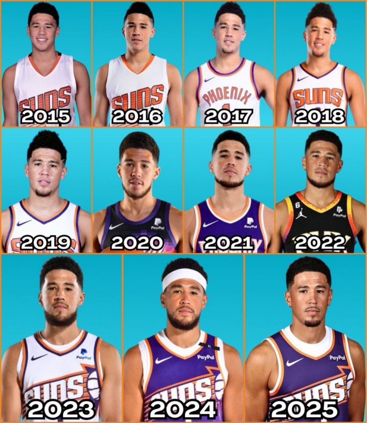 2015-2025歷年媒體日照片！布克眼中的光芒在逐漸褪去